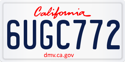 CA license plate 6UGC772