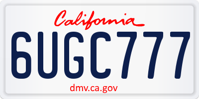 CA license plate 6UGC777