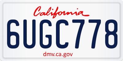 CA license plate 6UGC778