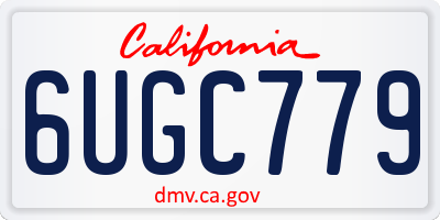 CA license plate 6UGC779
