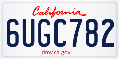 CA license plate 6UGC782