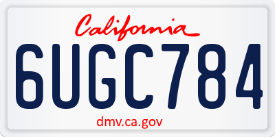 CA license plate 6UGC784