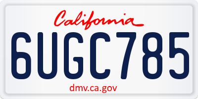 CA license plate 6UGC785