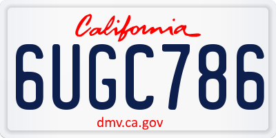 CA license plate 6UGC786