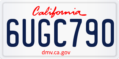 CA license plate 6UGC790