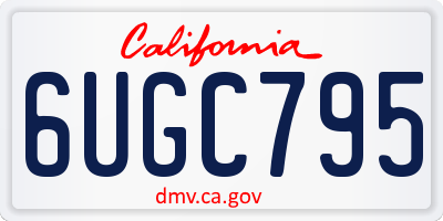 CA license plate 6UGC795