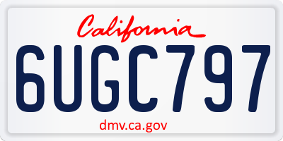 CA license plate 6UGC797