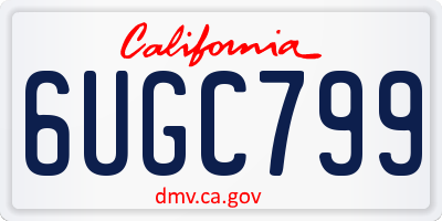 CA license plate 6UGC799