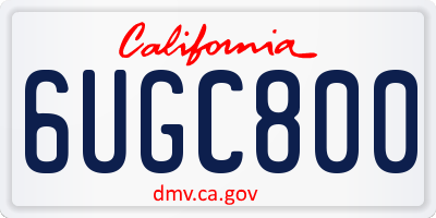 CA license plate 6UGC800