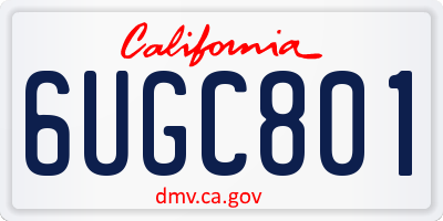 CA license plate 6UGC801