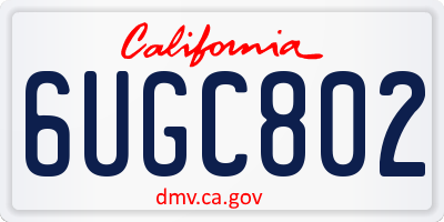 CA license plate 6UGC802