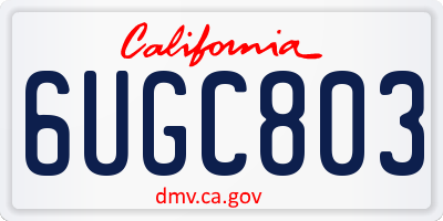 CA license plate 6UGC803