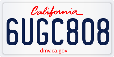 CA license plate 6UGC808