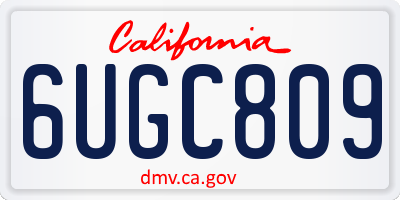 CA license plate 6UGC809