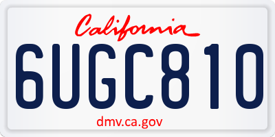 CA license plate 6UGC810