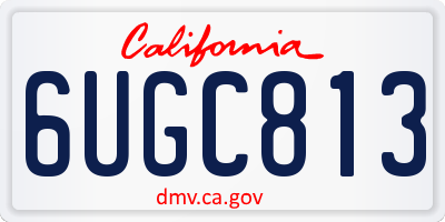 CA license plate 6UGC813