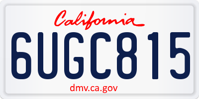CA license plate 6UGC815