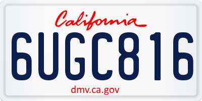 CA license plate 6UGC816