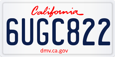 CA license plate 6UGC822