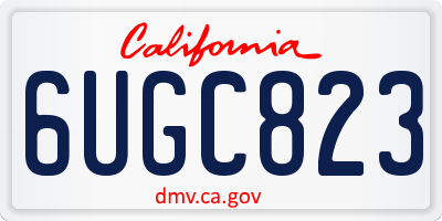 CA license plate 6UGC823