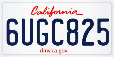 CA license plate 6UGC825