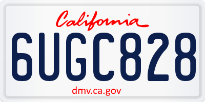 CA license plate 6UGC828