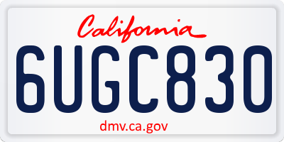 CA license plate 6UGC830