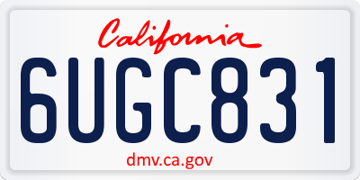 CA license plate 6UGC831