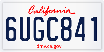 CA license plate 6UGC841