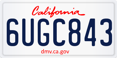 CA license plate 6UGC843