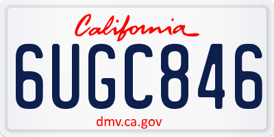 CA license plate 6UGC846