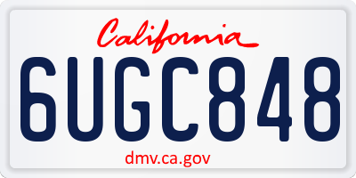 CA license plate 6UGC848