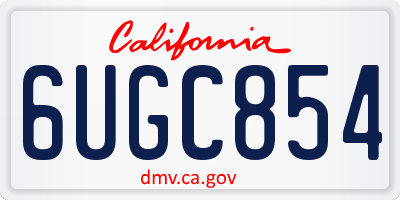 CA license plate 6UGC854
