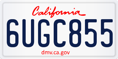 CA license plate 6UGC855