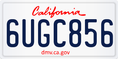 CA license plate 6UGC856