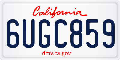 CA license plate 6UGC859