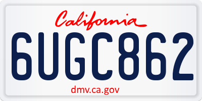 CA license plate 6UGC862