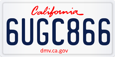 CA license plate 6UGC866