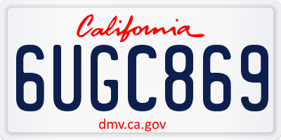 CA license plate 6UGC869