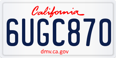 CA license plate 6UGC870