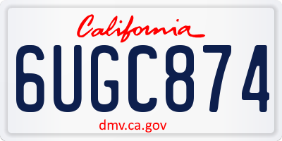 CA license plate 6UGC874