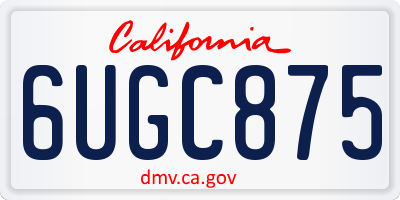 CA license plate 6UGC875