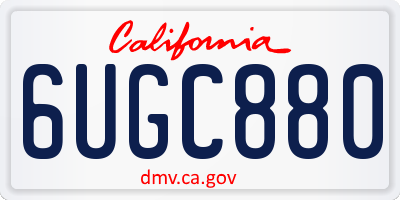 CA license plate 6UGC880