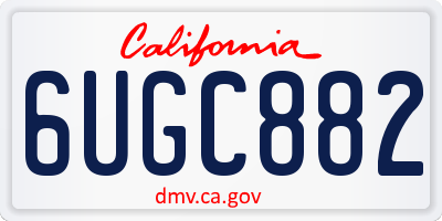 CA license plate 6UGC882