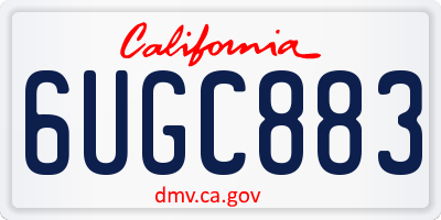 CA license plate 6UGC883