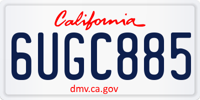 CA license plate 6UGC885