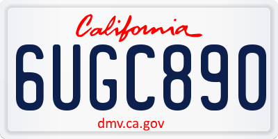 CA license plate 6UGC890