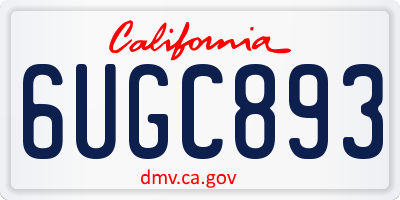 CA license plate 6UGC893