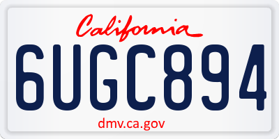 CA license plate 6UGC894
