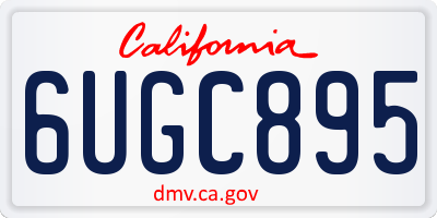 CA license plate 6UGC895